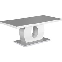 Eira Grey Glass Coffee Table Rectangular With White Gloss Base