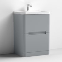 Elba 60cm Floor Vanity With Ceramic Basin In Satin Grey Elba 60cm Floor Vanity With Ceramic Basin In Satin Grey