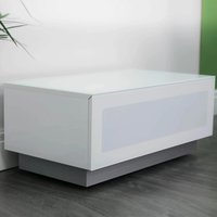 Elements Wooden TV Stand With Glass Door In White