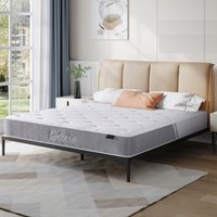 Elgin Fabric 4ft6 Memory Foam Latex Pocket Spring Mattress - White