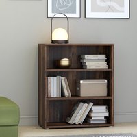 Elgin Wooden Low Wide Bookcase With 3 Shelves In Vintage Oak