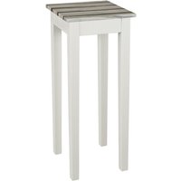 Eloy Tall Square Wooden Side Table In White And Maritimo Pine