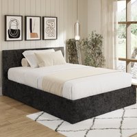 Eltham End Lift Crushed Velvet Ottoman Double Bed In Black