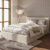 Eltham Side Lift Fabric Ottoman Double Bed In Natural