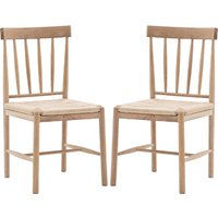 Elvira Natural Wooden Dining Chairs With Rope Seat In Pair