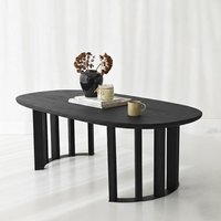 Elysia Oval Solid Wood Coffee Table in Anthracite