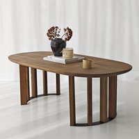 Elysia Oval Solid Wood Coffee Table in Walnut