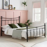 Emilia Metal Small Double Bed In Black