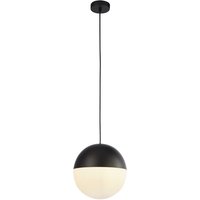 Ender Wall Hung 1 Pendant Light In Matt Black With Opal Glass