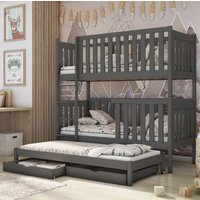 Enid Wooden Bunk Bed Bonnell Mattress And Trundle In Graphite
