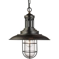 Eos Fisherman Ceiling Light In Black Gold With Caged Shade Eos Fisherman Ceiling Light In Black Gold With Caged Shade