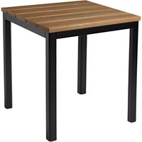 Etax 80cm Wooden Dining Table With Aluminium Base In Golden Oak