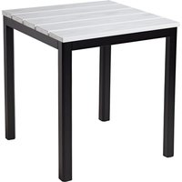 Etax 80cm Wooden Dining Table With Aluminium Base In Whitewash