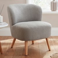 Evans Fabric Accent Chair With Wooden Legs In Grey