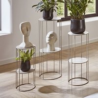 Evanston Metal Set Of 3 Planter In Grey