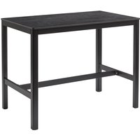 Extro 120cm Wooden Bar Table In Black Metallic Anthracite