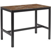 Extro 120cm Wooden Bar Table In Planked Vintage