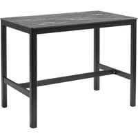 Extro 120cm Wooden Mid Bar Table In Black Marble Textured