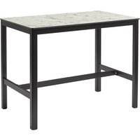 Extro 120cm Wooden Mid Bar Table In White Carrara Marble