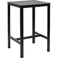 Extro 60cm Wooden Bar Table In Black Marble Textured