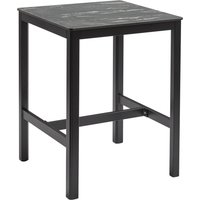 Extro 60cm Wooden Mid Bar Table In Black Marble Textured