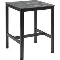 Extro 70cm Wooden Mid Bar Table In Black Marble Textured