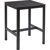 Extro 80cm Wooden Bar Table In Black Metallic Anthracite