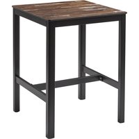 Extro 80cm Wooden Bar Table In Planked Vintage