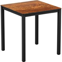 Extro Square 79cm Wooden Dining Table In Textured Copper
