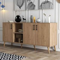 Exxen Wooden Sideboard with 3 Doors in Oak
