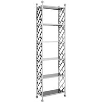 Fafnir Brick Design Black Glass Bookshelf With Silver Frame