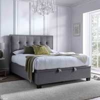 Fairfax Fabric Ottoman Storage Super King Size Bed In Marbella Grey