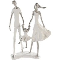 Family Poly Design Sculpture In White And Silver