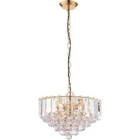 Endon Collection Fargo 3 Light Ceiling Pendant Acrylic Brass E14, Gold