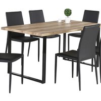 Felix Wooden Dining Table With Black Legs In Natural