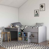 Feltner Wooden Kids Cabin Bed In Grey