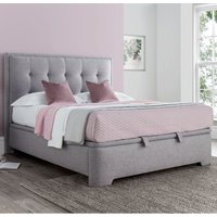 Felton Fabric Ottoman Storage Double Bed In Grey