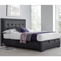 Felton Fabric Ottoman Storage Double Bed In Slate
