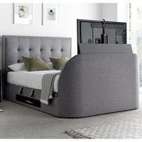 Felton Fabric Ottoman Storage Double TV Bed In Grey