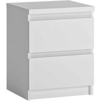Felton Wooden Bedside Cabinet With 2 Drawers In Alpine White