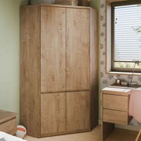 Felton Wooden Corner Wardrobe With 2 Doors In Ribbeck Oak