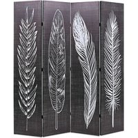Femi Feathers 160cm x 170cm Room Divider In Black And White