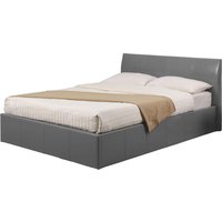 Feray PU Leather Ottoman Storage Double Bed In Grey