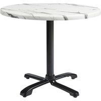 Fernie 60cm Wooden Flip Round Bistro Table In Carrara Marble Effect