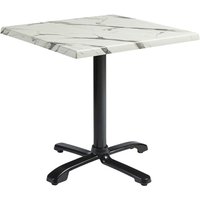 Fernie 60cm Wooden Flip Square Bistro Table In Carrara Marble Effect