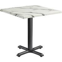 Fernie 60cm Wooden Square Bistro Table In Carrara Marble Effect