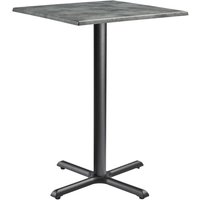 Fernie 70cm Wooden Square Bar Table In Cement