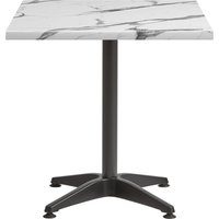 Fernie 80cm Carrara Marble Effect Bistro Table With Black Base