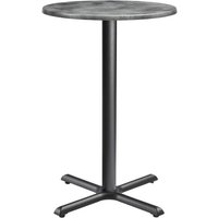 Fernie 80cm Wooden Round Bar Table In Cement