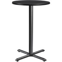 Fernie 90cm Wooden Round Bar Table In Black